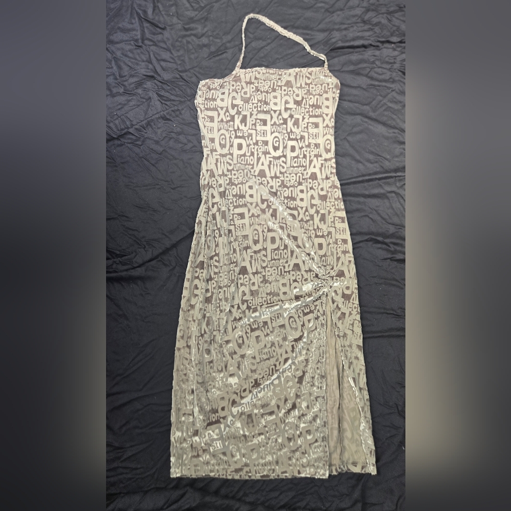 Fashion Brand Company Letter Halter Dress